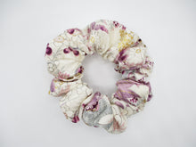 Load image into Gallery viewer, Purple Elegant Silk Kimono Scrunchies, Silk Kimono Upcycled Handmade Hair Tie