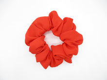 Load image into Gallery viewer, Silk Kimono Scrunchies, Japanese Fabric Hair Tie Red Orange
