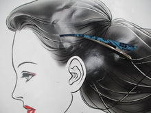 Load image into Gallery viewer, Blue Japanese Silk Kimono Fabric Covered Alligator Kimono Hair Clip