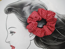 Load image into Gallery viewer, Red Shibori Silk Kimono Scrunchies, Japanese Gift