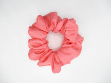 Load image into Gallery viewer, Bright Pink Rinzu Silk Kimono Scrunchie, Ship from USA, Japanese Gift