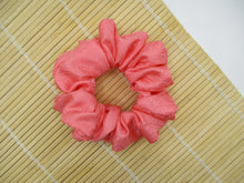 Load image into Gallery viewer, Bright Pink Rinzu Silk Kimono Scrunchie, Ship from USA, Japanese Gift
