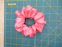 Load image into Gallery viewer, Bright Pink Rinzu Silk Kimono Scrunchie, Ship from USA, Japanese Gift