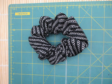 Load image into Gallery viewer, Black Shibori Kimono Silk Fabric Scrunchies Shipf from USA