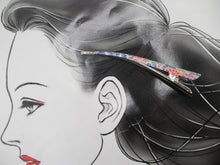Load image into Gallery viewer, Japanese Silk Kimono Big Hair Clip, Long Fabric Covered Kimono Clip