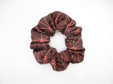 Load image into Gallery viewer, Asanoha Silk Vintage Japanese Fabric Scrunchies, Brown Kimono