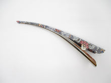 Load image into Gallery viewer, Floral Elegant Japanese Kimono Fabric Alligator Hair Clip Gray Ship from USA