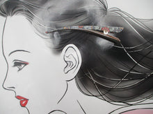 Load image into Gallery viewer, Floral Elegant Japanese Kimono Fabric Alligator Hair Clip Gray Ship from USA