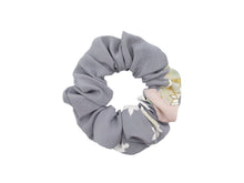 Load image into Gallery viewer, Eco Friendly Upcycled Silk Kimono Scrunchies Floral Gray