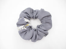 Load image into Gallery viewer, Eco Friendly Upcycled Silk Kimono Scrunchies Floral Gray