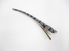 Load image into Gallery viewer, Kimono Hair Clip, Ship from USA Simple Minimalist Long Grayish Blue Clip 5 1/8 inches