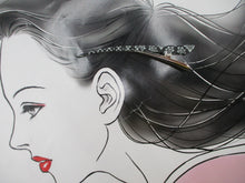 Load image into Gallery viewer, Kimono Hair Clip, Ship from USA Simple Minimalist Long Grayish Blue Clip 5 1/8 inches