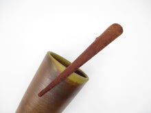 Load image into Gallery viewer, Statement Kimono Clip, Remake Kimono Long Metal Hair Clip Brown Rinzu