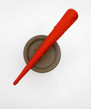 Load image into Gallery viewer, Orange Minimalist Hair Clip, Upcycled Kimono Fabric Hair Accessory