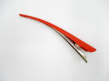 Load image into Gallery viewer, Orange Minimalist Hair Clip, Upcycled Kimono Fabric Hair Accessory