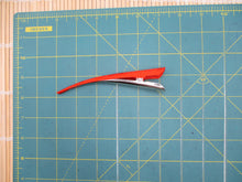 Load image into Gallery viewer, Orange Minimalist Hair Clip, Upcycled Kimono Fabric Hair Accessory