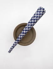 Load image into Gallery viewer, Purple Blue Shibori Kimono Hair Clip, Long Metal Clip