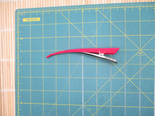 Load image into Gallery viewer, Vivid Pink Statement Silk Kimono Alligator Hair Clip