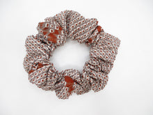 Load image into Gallery viewer, Silk Scrunchies, Brown Shibori Scrunchies, Ship from USA