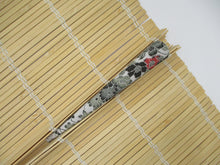 Load image into Gallery viewer, Gray Red Flower Minimalist Kimono Clip, 130mm 5 1/8 inch