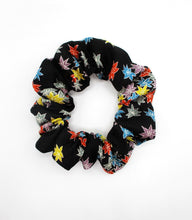 Load image into Gallery viewer, Beautiful Vintage Silk Kimono Scrunchies Black Maple Momiji Ship from USA