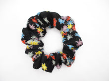 Load image into Gallery viewer, Beautiful Vintage Silk Kimono Scrunchies Black Maple Momiji Ship from USA