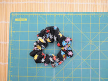 Load image into Gallery viewer, Beautiful Vintage Silk Kimono Scrunchies Black Maple Momiji Ship from USA