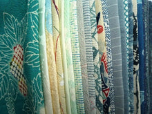 Load image into Gallery viewer, Blue Kimono Japanese Silk Remnants Set Grab Bag