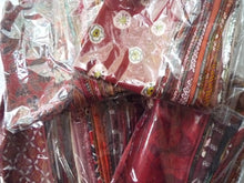 Load image into Gallery viewer, Dark Red Brown Silk Kimono Remnants Set of 23 Pieces