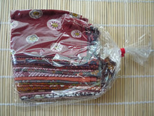 Load image into Gallery viewer, Dark Red Brown Silk Kimono Remnants Set of 23 Pieces