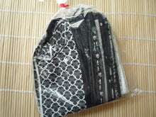 Load image into Gallery viewer, Black Japanese Silk Kimono Fabric Remnants Set 23 pieces