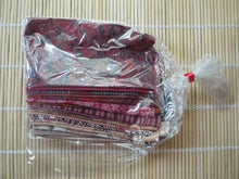 Load image into Gallery viewer, Dark Red Brown Silk Kimono Remnants Set of 23 Pieces