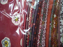 Load image into Gallery viewer, Dark Red Brown Silk Kimono Remnants Set of 23 Pieces