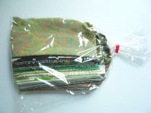 Load image into Gallery viewer, Green Japanese Fabric Set, Silk Recycled Fabric Remnants Set