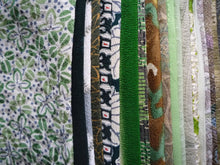 Load image into Gallery viewer, Green Japanese Fabric Set, Silk Recycled Fabric Remnants Set