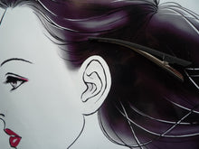 Load image into Gallery viewer, Solid Minimalist Simple Black Kimono Fabric Metal Long Hair Clip