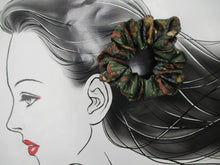 Load image into Gallery viewer, Silk Scrunchy, Simple Kimono Hair Tie Ship from USA Elegant Floral Gray
