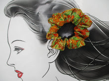 Load image into Gallery viewer, Orange Silk Kimono Scrunchies, Ship from USA Japanese Gift Idea
