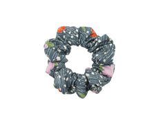 Load image into Gallery viewer, Beautiful Japanese Vintage Upcycled Silk Kimono Fabric Scrunchies Blue

