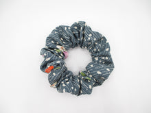 Load image into Gallery viewer, Beautiful Japanese Vintage Upcycled Silk Kimono Fabric Scrunchies Blue
