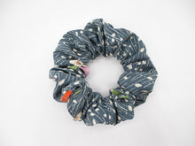 Load image into Gallery viewer, Beautiful Japanese Vintage Upcycled Silk Kimono Fabric Scrunchies Blue
