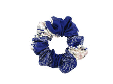Load image into Gallery viewer, Purple Pink Kimono Scrunchy, Japanese Vintage Fabric Hair Tie
