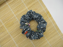Load image into Gallery viewer, Beautiful Japanese Vintage Upcycled Silk Kimono Fabric Scrunchies Blue
