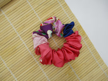 Load image into Gallery viewer, Silk Kimono Scrunchies, Japanese Gift Ship from USA, Pink Bold Statement
