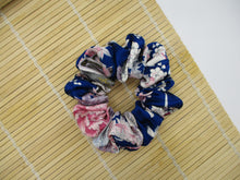 Load image into Gallery viewer, Purple Pink Silk Kimono Scrunchies, Ship from USA Upcycled Vintage Fabric
