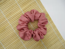 Load image into Gallery viewer, Pink Asanoha Upcycled Vintage Silk Kimono Scrunchies Hair Tie
