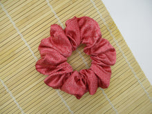Load image into Gallery viewer, Bright Pink Silk Kimono Scrunchies, Upcycled Hair Tie, Ship from USA
