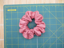 Load image into Gallery viewer, Pink Asanoha Upcycled Vintage Silk Kimono Scrunchies Hair Tie
