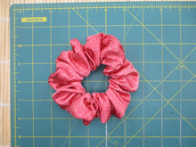 Load image into Gallery viewer, Bright Pink Silk Kimono Scrunchies, Upcycled Hair Tie, Ship from USA
