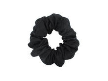 Load image into Gallery viewer, Black Rinzu Vintage Silk Kimono Fabric Scrunchies, Handmade
